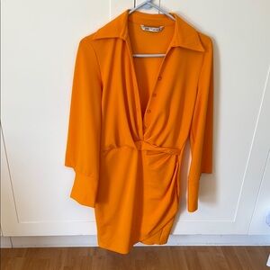 Orange Button-Up Dress